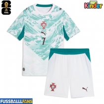 Portugal Cristiano Ronaldo #7 Auswärts Trikotsatz Kinder WM 2026 Kurzarm (+ Kurze Hosen)